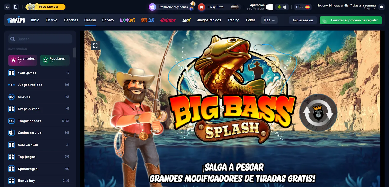 big bass splash 1win